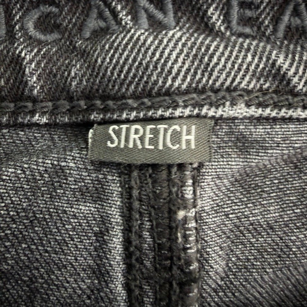 American Eagle Stovepipe Jeans Womens 2 Black High Rise Crop Wide Leg Stretch - Picture 8 of 13